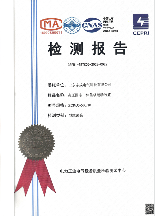 高压固态一体化软启动装置ZCRQ3-500/10检测报告